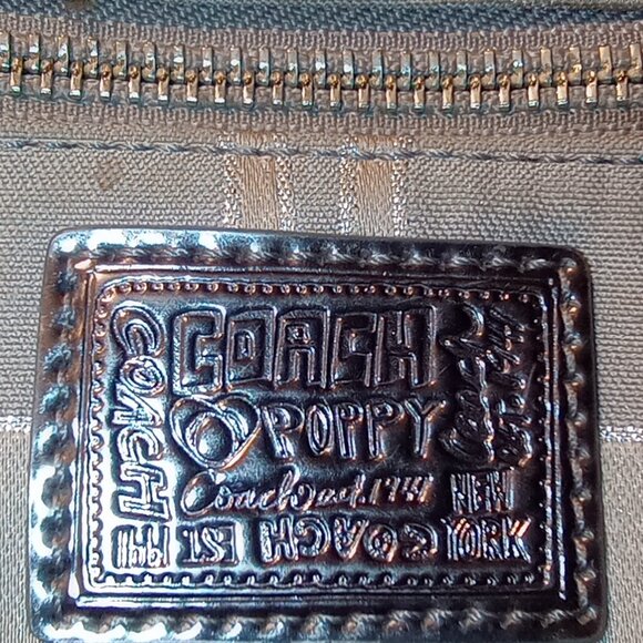 Coach Poppy Signature C Monogram Satchel Handbag Grey/Silver - Picture 5 of 16